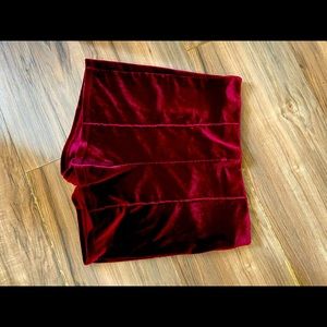 Velvet red shorts